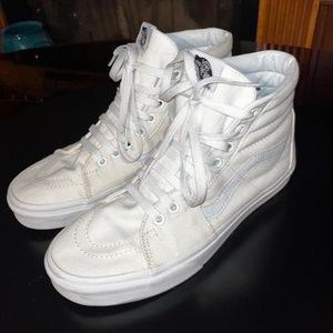 white sk8 hi vans